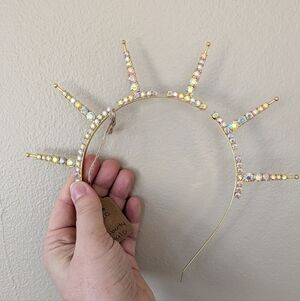 Gold and Iridescent Crystal Sunburst Headband